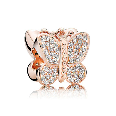 Rose Gold Butterfly Crystal Charm